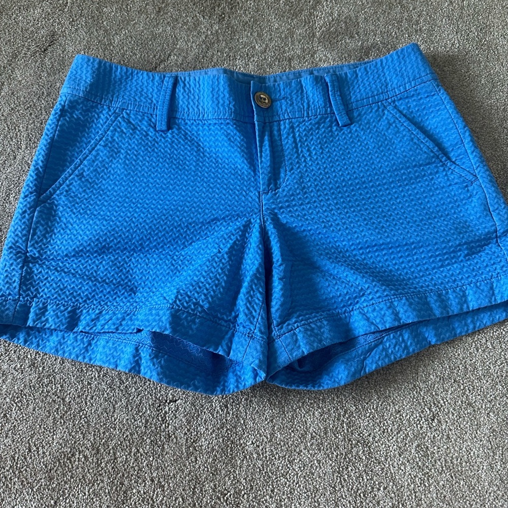 Lilly Pulitzer High Waist Blue Seersucker Shorts
